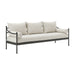 Leni - Outdoor 3 Seat Sofa With Cushions And Powder Coated Aluminum Frame - Moonveil / Warm Gray