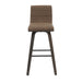 Vienna - 39.5" Swivel Bar Height Square Back Wood Bar Stool With Faux Leather Seat