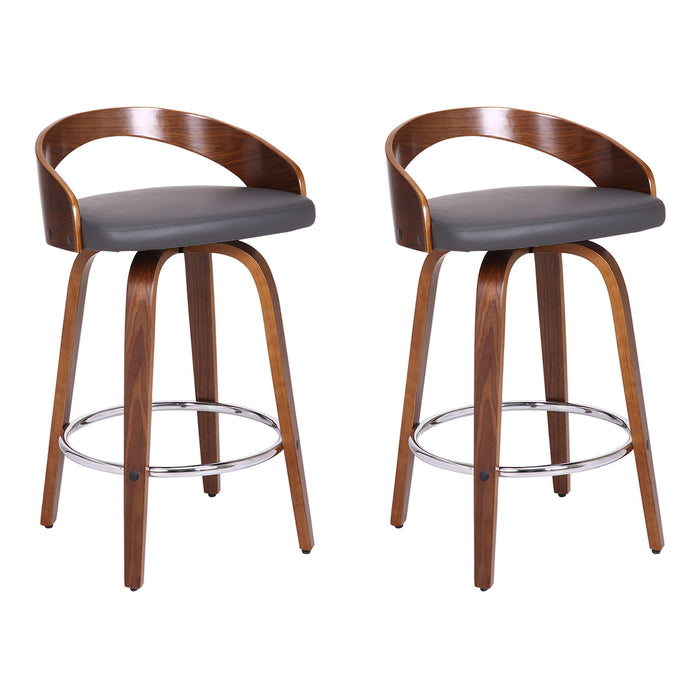 Sonia - 26" Counter Height Swivel Bar Stool - Walnut Wood