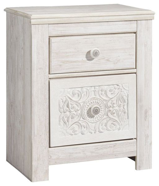 Paxberry - Whitewash - Two Drawer Night Stand Sacramento Furniture Store Furniture store in Sacramento
