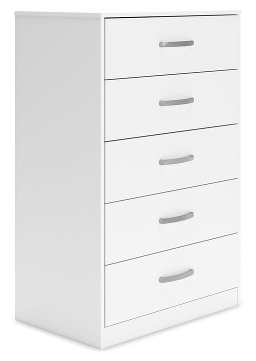 Flannia - White - Five Drawer Chest - 46" Height Sacramento Furniture Store Furniture store in Sacramento