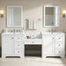 Double Sink Bathroom Vanity With Countertop, 2 Ceramic Sinks, 6 Drawers, Soft Close Design