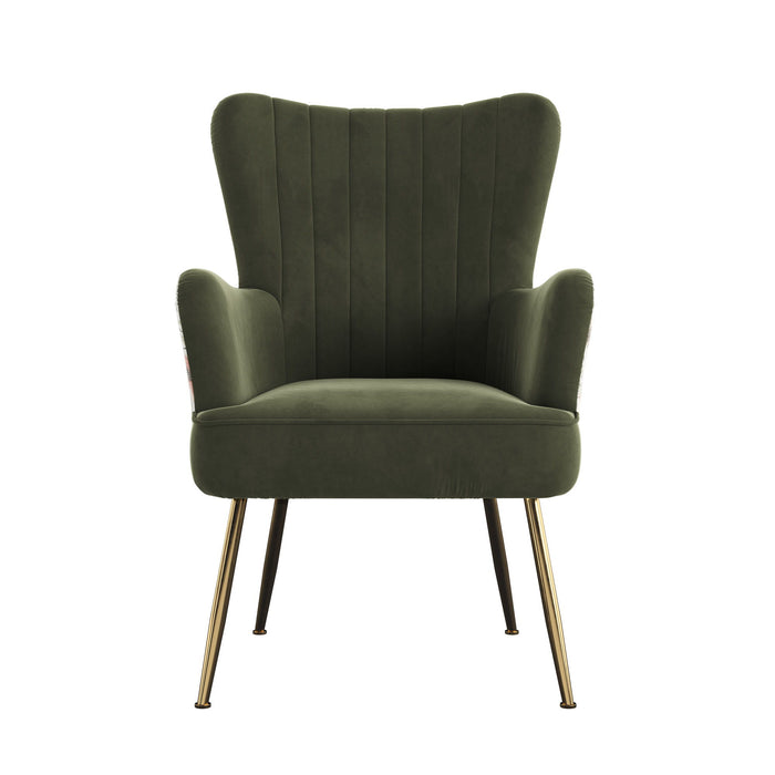 Accent Chair With Unique Print Fabric