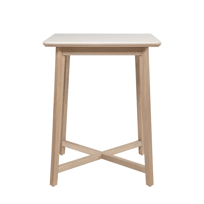 Darling - 34" Square Outdoor Pub Table - Superstone & Eucalyptus