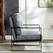 Classic Mid Century Modern Accent Chair With Durable Square Metal Frame, Armchair