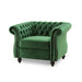 Nexuson - Upholstered Chesterfield Chair With Deep Tufted And Nailhead Trim