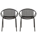 Stackable Outdoor Chairs With Breathable Plastic Backrest (Set of 2)