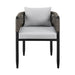 Alegria - Outdoor Patio Dining Chair In Aluminum With Gray Rope And Cushions - (Set Of 2)