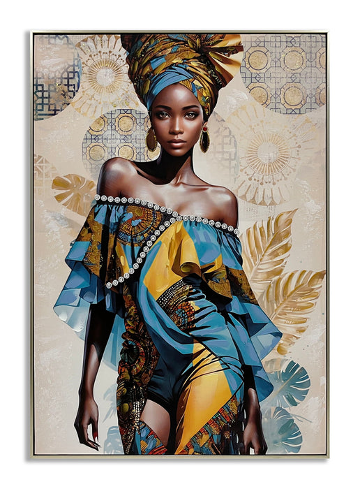 Regal Azure Radiance - 28" x 40" Framed Wall Art