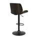 Brock - Adjustable Swivel Curved Back Wood Bar Stool With Faux Leather Seat