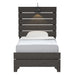 Twin Bed With Integrated Lights - Brown