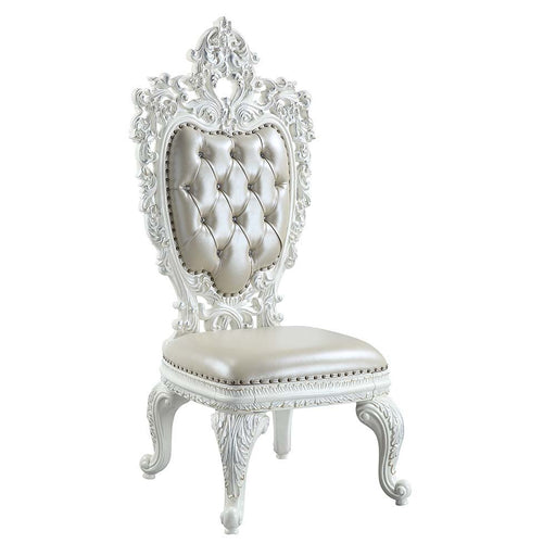 Vanaheim - Side Chair (Set of 2) - Beige PU & Antique White Finish Sacramento Furniture Store Furniture store in Sacramento