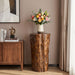 Tree Stump Side Table, Indoor / Outdoor Use - Antique Brown
