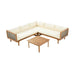 Premium Outdoor Sofa Set With Waterproof Cushions Sectional Seating Group With Acacia Wood And Wicker - Brown Mix / Beige
