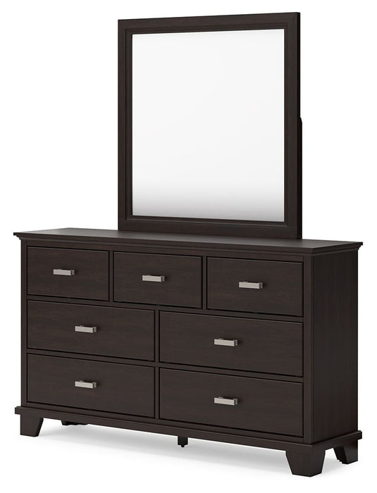 Covetown - Dresser And Mirror - Dark Brown