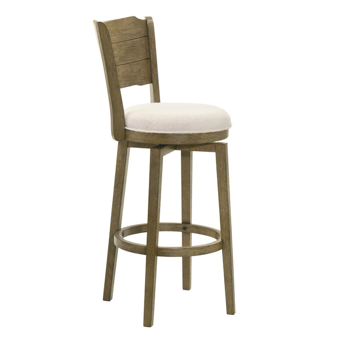 Winsley - Coastal Modern Swivel Wood Bar Height Kitchen Bar Stool