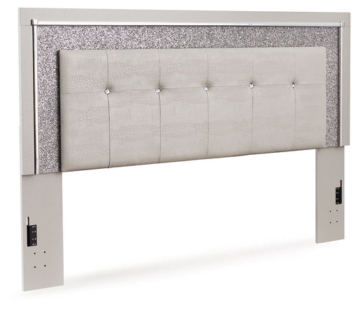 Zyniden - Silver - King Upholstered Panel Headboard Sacramento Furniture Store Furniture store in Sacramento