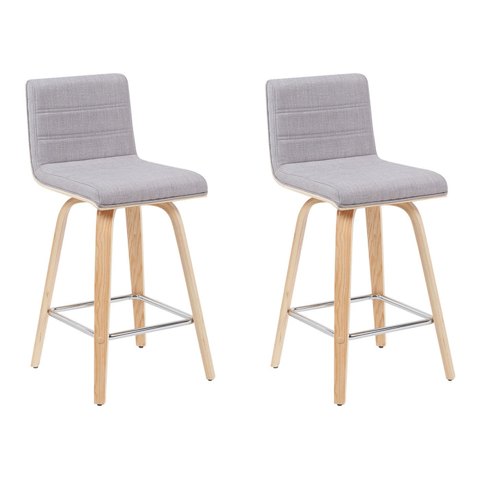 Vienna - Modern Counter Height Swivel Bar Stool - Patterned Oak Wood Frame