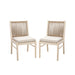 Cordoba - Dining Chair (Set of 2) With Acacia Wood Frame And Water Repellent Fabric - Beige / Yellow