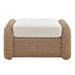 Pavilion - Rattan Outdoor Ottoman With Cushions - Boucle White / Natural