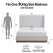 Hosford - Minimalist Upholstered Wingback Bed With Wood Base Platform