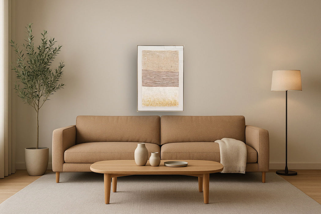 Golden Texture Harmony - 28" x 40" Framed Wall Art
