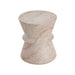 Outdoor / Indoor Lightweight Concrete Side Table With Travertine - Beige
