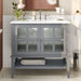 Bathroom Vanity With Ceramic Sink, Adjustable & Open Shelf
