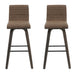 Vienna - 39.5" Swivel Bar Height Square Back Wood Bar Stool With Faux Leather Seat