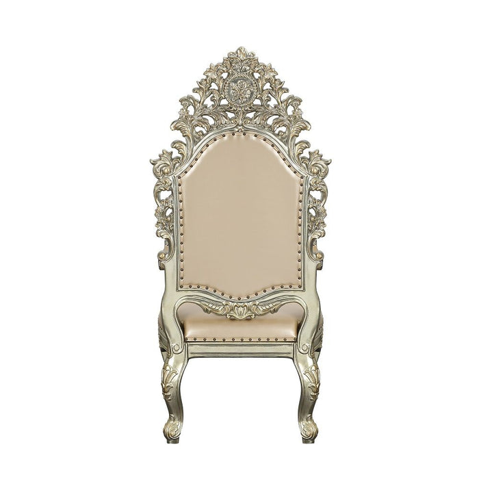 Sorina - Arm Chair (Set of 2) - Synthetic Leather & Antique Gold