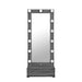 Lorena - Tall Mirror With Drawer And Speakers LED Lighting - Gray