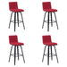 Vienna - Modern Swivel Bar Height Stool - Black Brushed Wood Frame