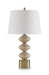 Wardthrone - Poly Table Lamp - Beige / Gold Finish