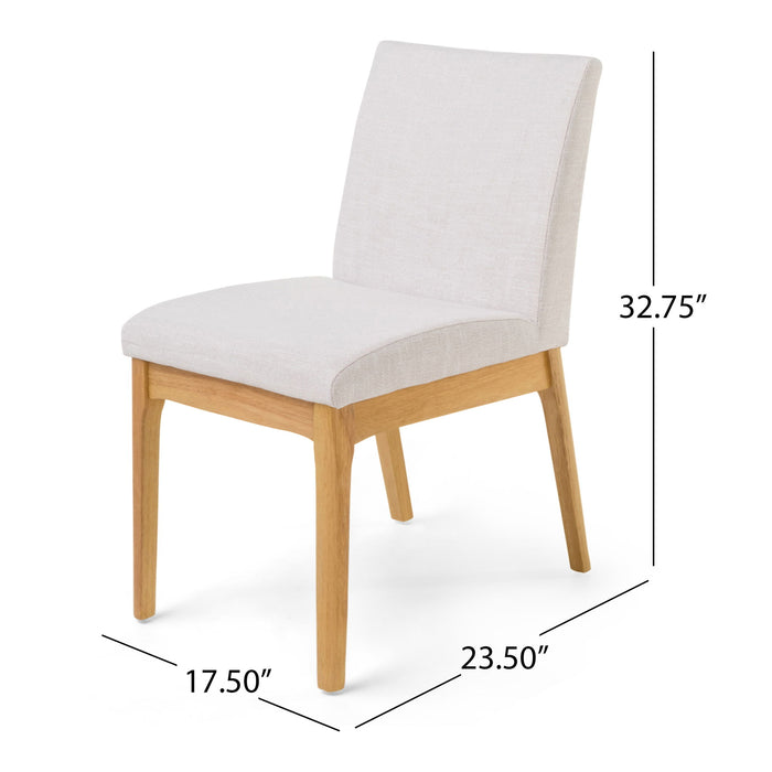 Contemporary Dining Chair (Set of 2) With Upholstered Legs - Light Beige