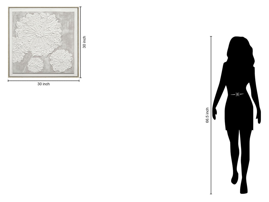 "Textured Elegance I" Hand-Painted Canvas In Frame - Neutral