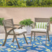 Helen - Outdoor Acacia Wood Dining Chair (Set of 2) - Gray / Creme