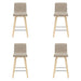 Vienna - 35.5" Swivel Counter Height Square Back Wood Bar Stool With Faux Leather Seat