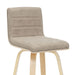 Vienna - 39.5" Swivel Bar Height Square Back Wood Bar Stool With Faux Leather Seat