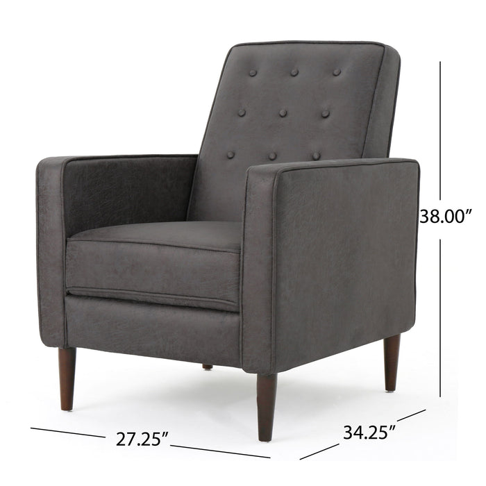 Macedonia - Button Tufted Fabric Recliner - Slate