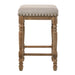 Farsiris - Counter Height Stool (Set of 2) - Beige Fabric & Weathered Oak