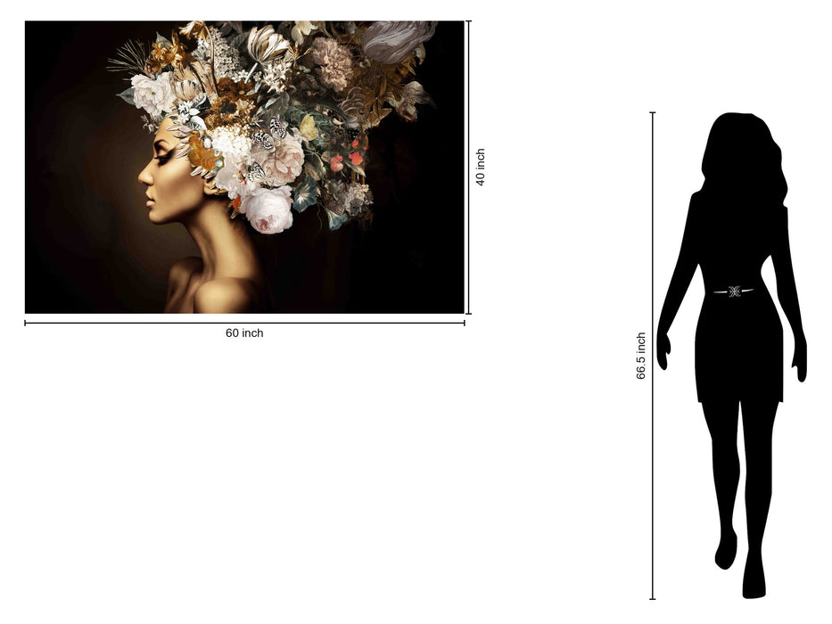 Opulent Flora Muse - 40" x 60" Framed Wall Art