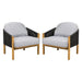 Grotta - Outdoor Wood Club Chair (Set of 2)