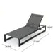 Chaise Lounge (Set of 2), Outdoor Patio Lounge Chairs With 5 Reclining Positions - Black / Gray