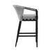 Palma - Outdoor Patio Counter Height Bar Stool In Aluminum And Wicker With Gray Cushions