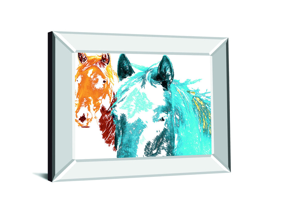 It's Cool To Be Blue By Marvin Pelkey - Mirror Framed Print Wall Art - Blue