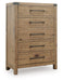 Ridgester - Five Drawer Chest - Light Brown