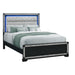 Soulmarie - Bed With LED Lighting And Padded Headboard