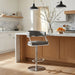 Callie - Swivel Metal Adjustable Height Barstool With Faux Leather Seat - Silver Finish