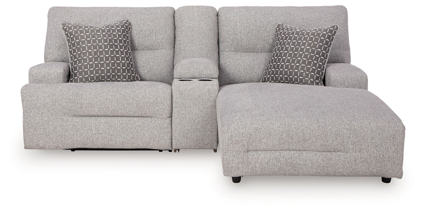 Modern reclining sofa and loveseat with power controls and easy clean upholstery Sacramento CA