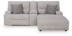Modern reclining sofa and loveseat with power controls and easy clean upholstery Sacramento CA